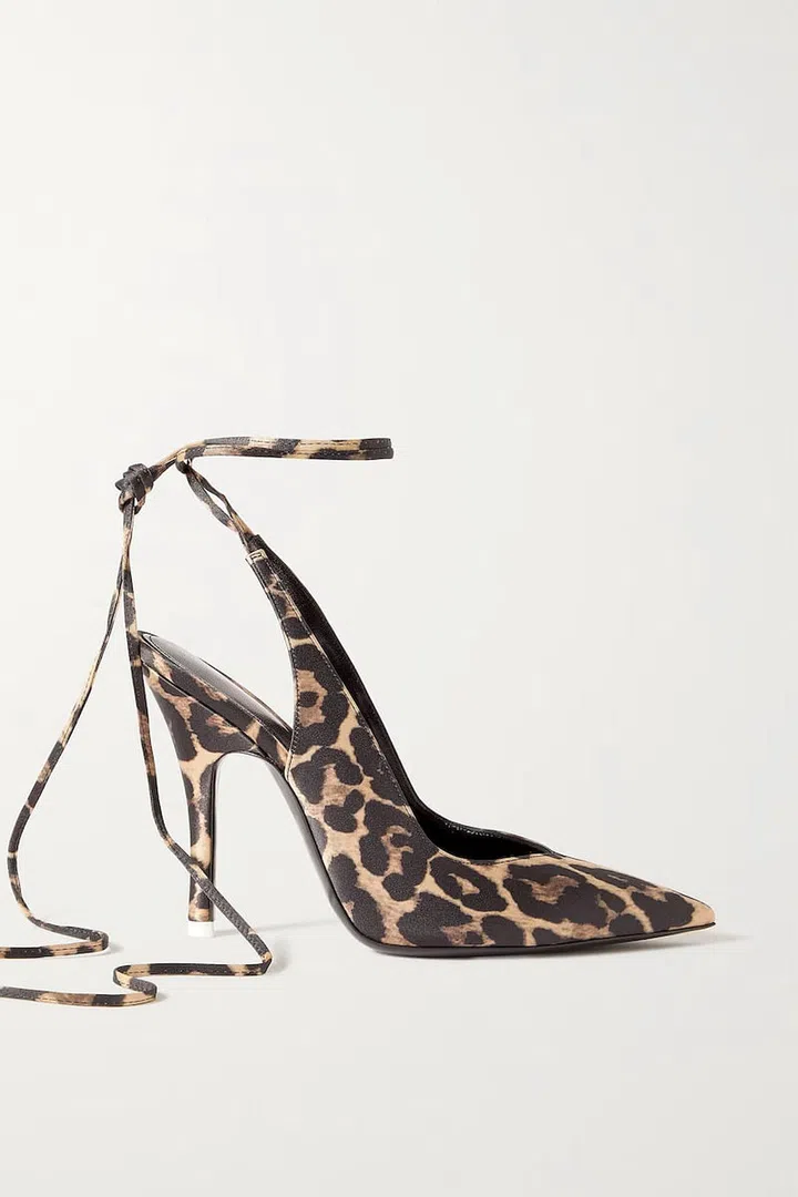 Venus Leopard-Print Satin Pumps, $857, The Attico at Net-a-Porter
