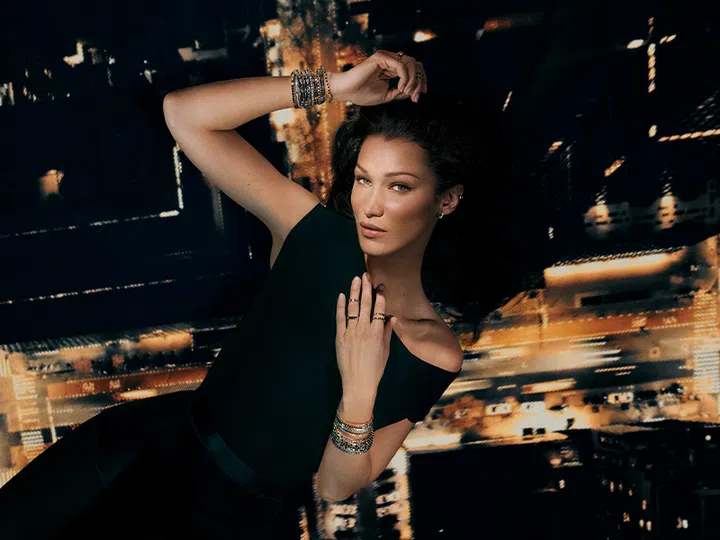 bella hadid chopard global brand ambassador ice cube jewellery advertising campaign