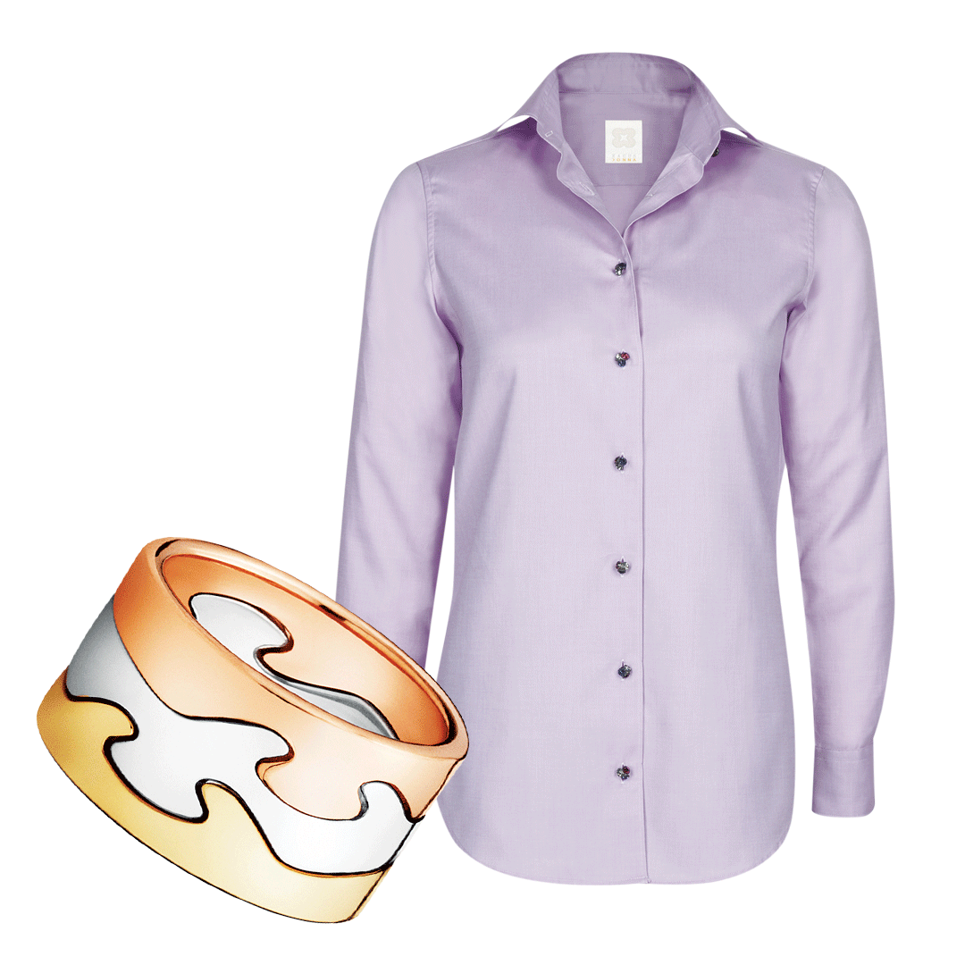 Fusion ring, $3,300, Georg Jensen; Nina Pendente Donna top, $229, Xacus