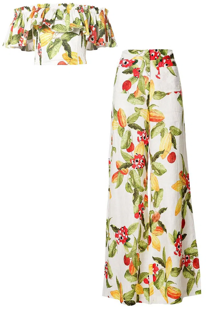 Isolda ruffle top, $255, and pants, $415, farfetch.com