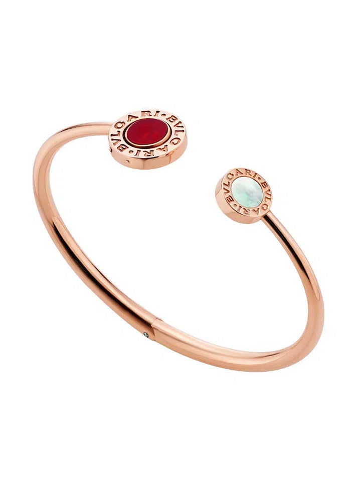 Bvlgari - pink gold, mother-of-pearl and carnelian Bvlgari-Bvlgari bangle