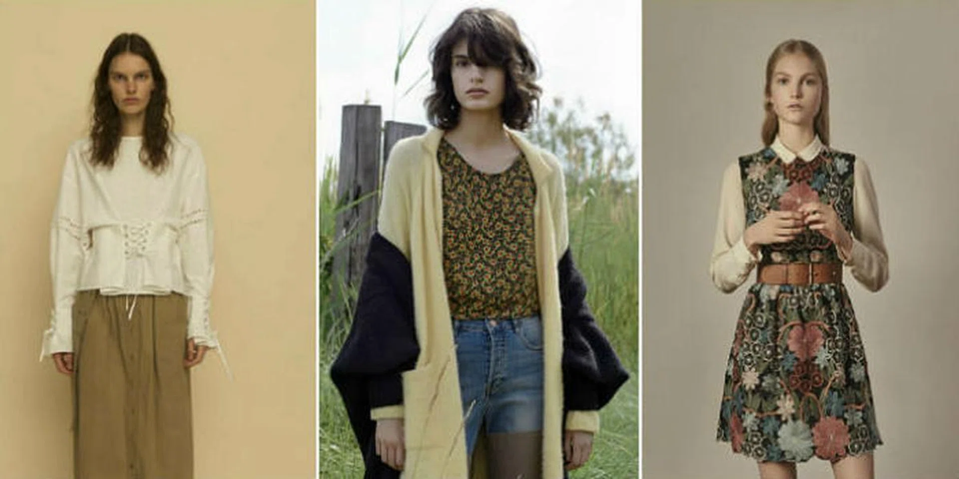 (L-R) Looks from Sea New York (available at Rue Madame), American Vintage and Red Valentino which are available in Takashimaya Shopping Centre.