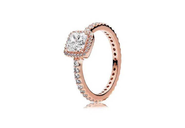 Timeless Elegance PANDORA Rose ring with cubic zirconia, $159