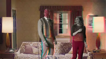 Elizabeth Olsen and Paul Bettany in Marvel Studio's WandaVision