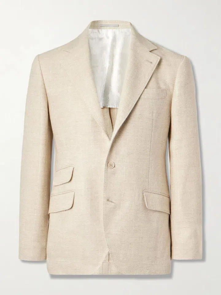 Party dress codes formal Brunello Cucinelli cream wool blazer