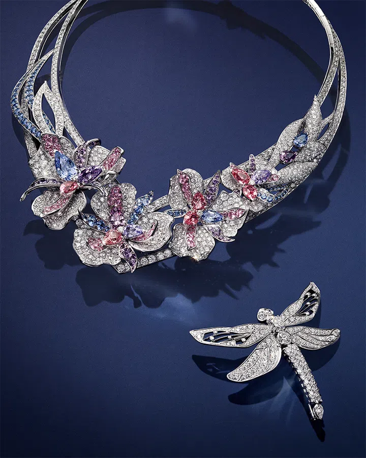 Chaumet’s Jewels by Nature fairy iris necklace dragonfly brooch