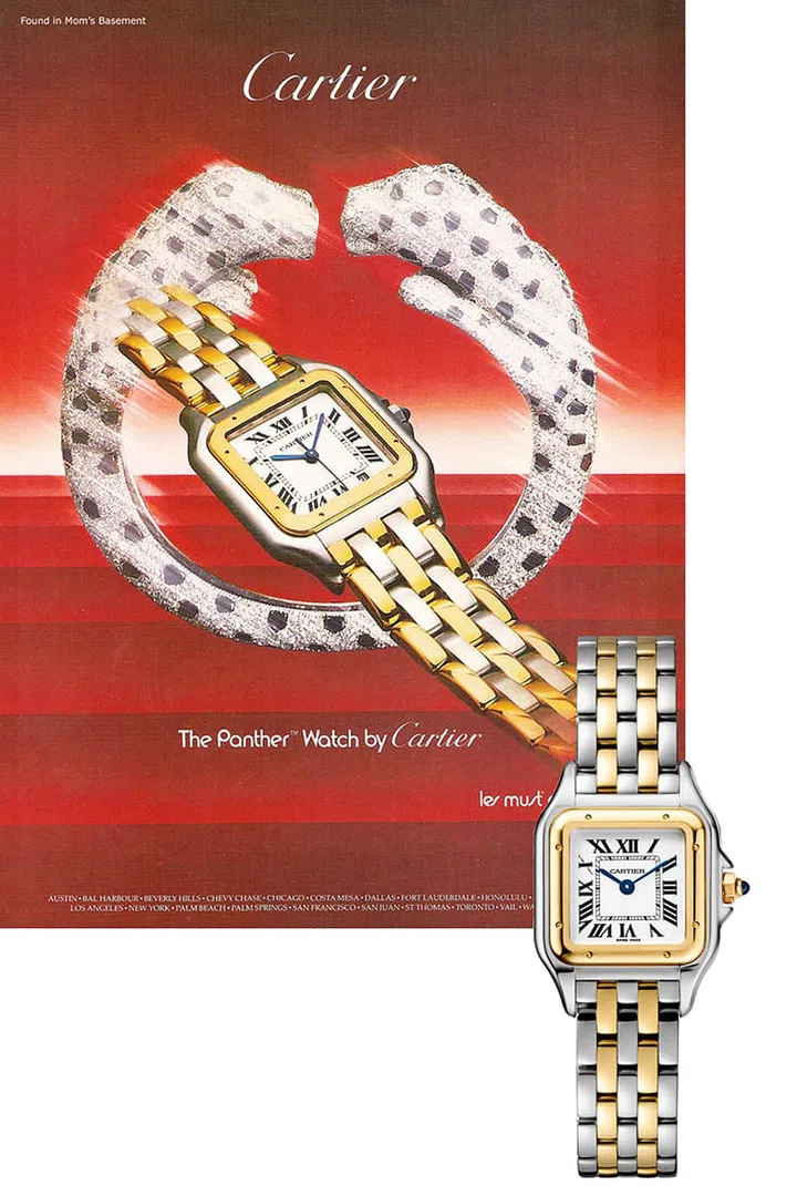 First launched in 1984, the Cartier Panthère watch quickly gained fans such as Hollywood actor Pierce Brosnan and singer Tina Turner. Panthère de Cartier, USD7,350; cartier.com