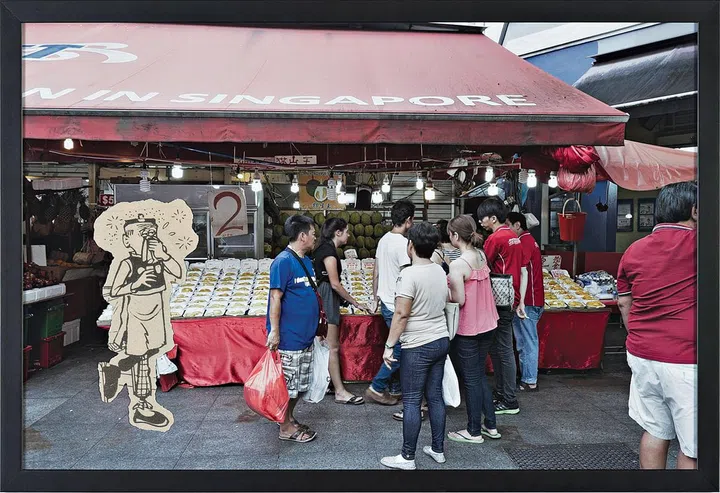 The cartoons of Old Master Q created by Alfonso Wong inspired this piece. Hu decided to combine the misadventures of Old Master Q with photography and cartoons to highlight issues in Singapore.  