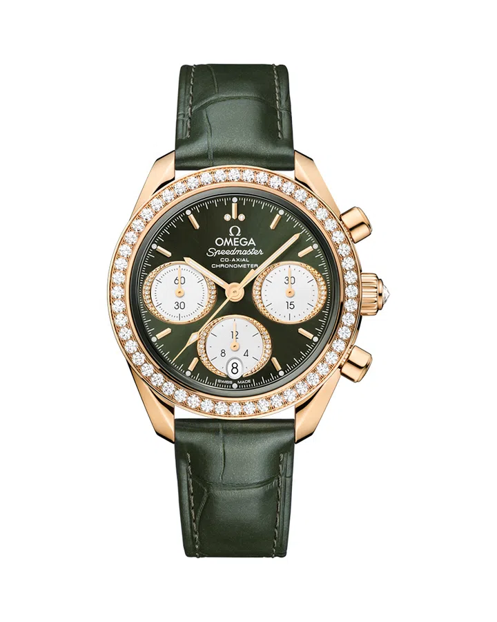 Omega speedmaster green dial rose gold