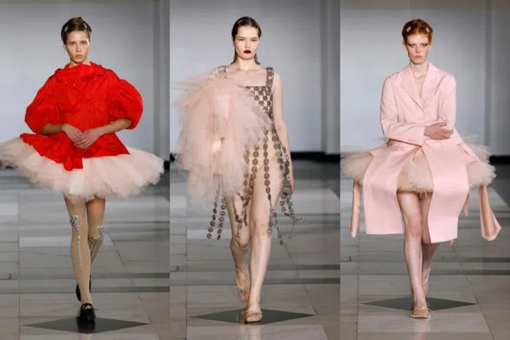 Spring summer 2025 runway quiet luxury maximalism Prada Valentino Simone Rocha Marc Jacobs