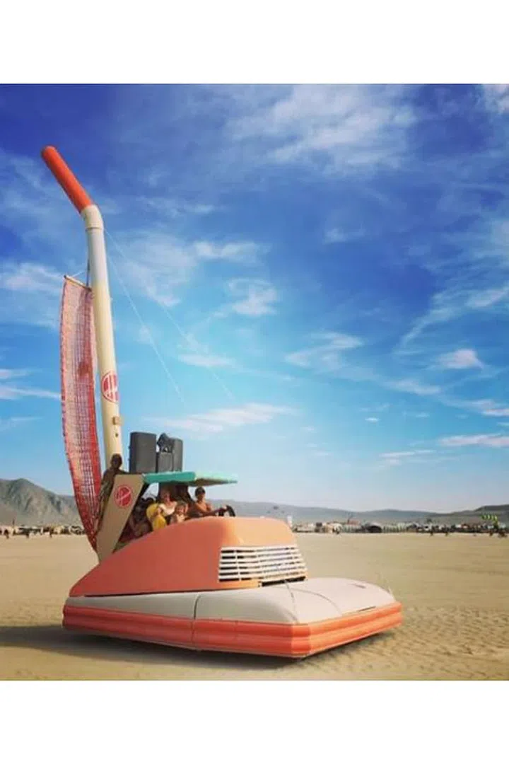 Just check out this giant vacuum they rode in on. Now if only it could actually suck up some of the dust…