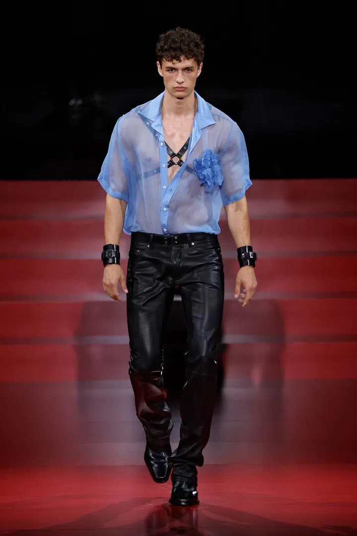 Menswear spring summer 2025 Gucci Prada Loewe Fendi DSquared2 Dries Van Noten shorts skin sexy sheer