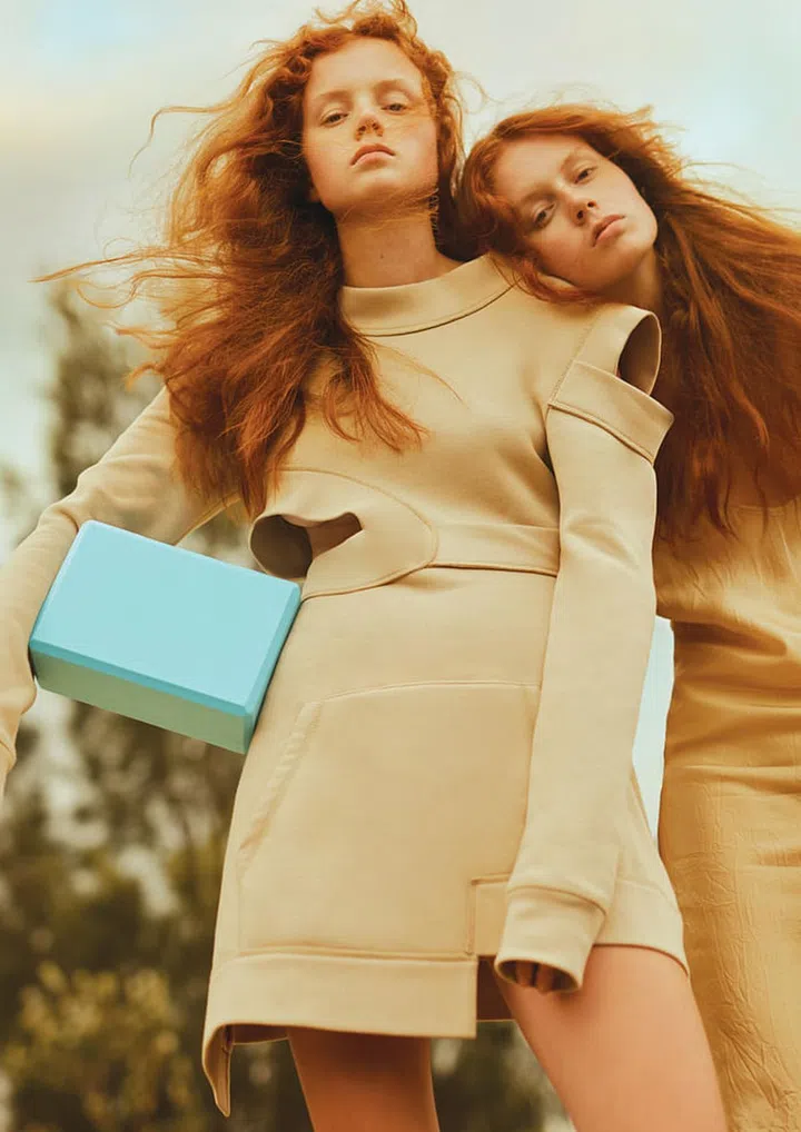 All clothes and accessories worn throughout the shoot are from Burberry’s February 2017 collection