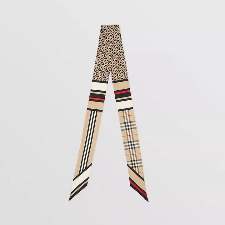 Montage Print Silk Skinny Scarf, $360, Burberry