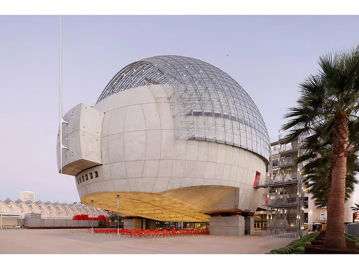 The exterior of the Academy Museum of Motion Pictures