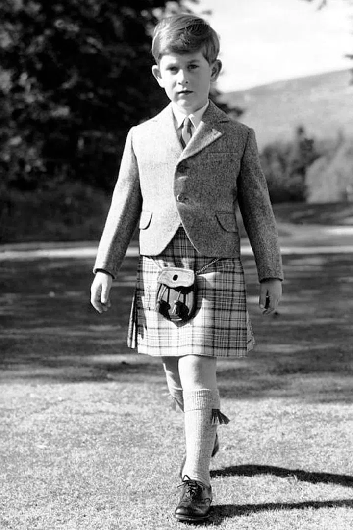 Princes Charles has been wearing Balmoral tartan since he was a little boy.