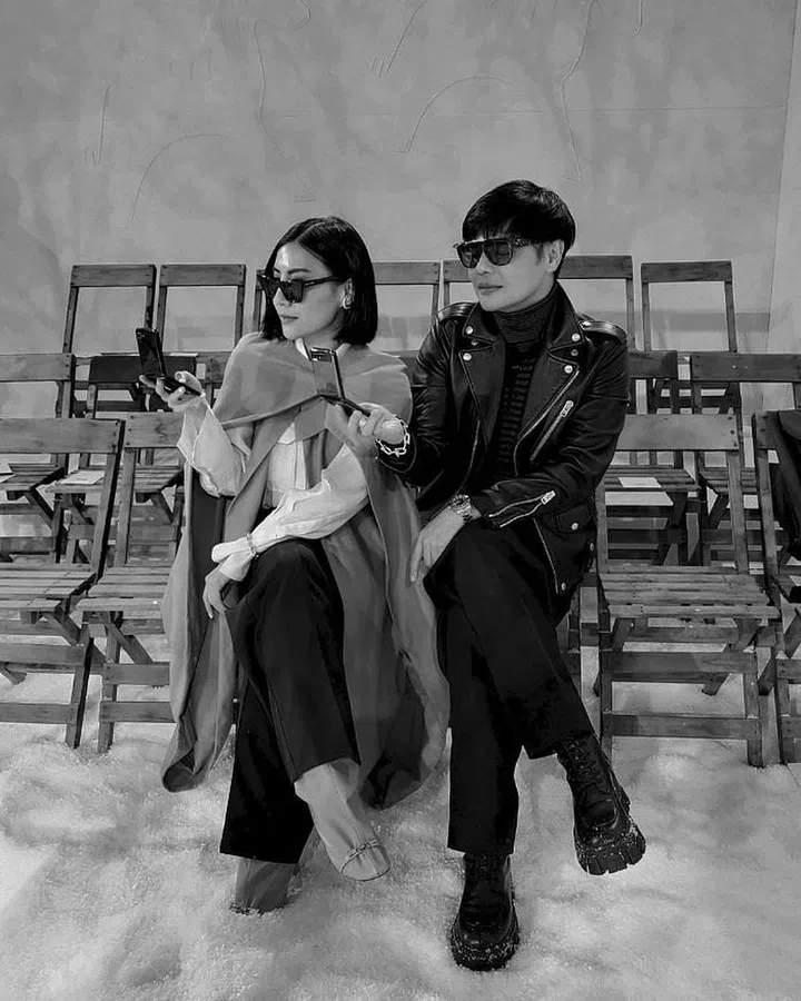 With the best seat mate EIC Kenneth Goh for the Thom Browne show.