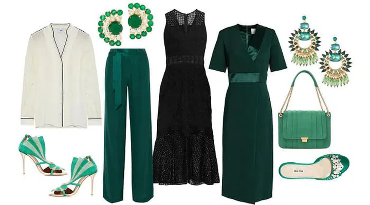 Silk shirt, Iris &amp; Ink; Heels, Malone Souliers; Earrings, Bounki; Trousers, Equipment Femme; Black dress, Jonathon Simkhai; Wrap-style dress, Dion Lee; Earrings, Elizabeth Cole; Handbag, Anya Hindmarch; Satin slides, Miu Miu - all from THEOUTNET.COM