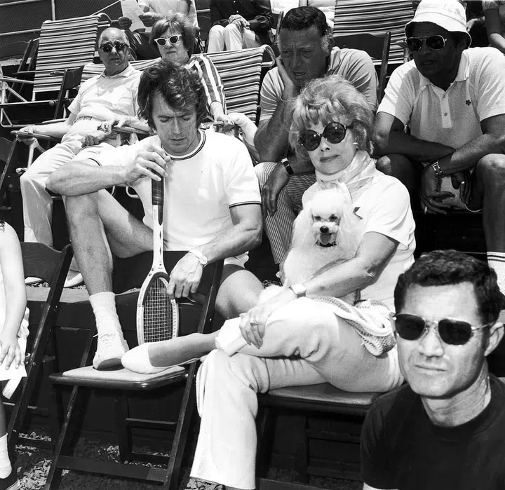 An avid tennis player, Eastwood turned up alongside Lucille Ball at a California tournament in 1970
Photo: Getty