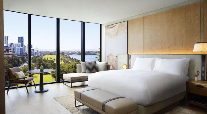 The Deluxe King Room at The Ritz-Carlton, Perth. 
