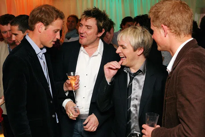 A true '80s gal, Diana adored Duran Duran. Two decades after their hey day, William and Harry hung with band members.