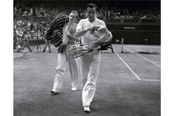  Fred Perry and Von Cramm.  Photo: Getty