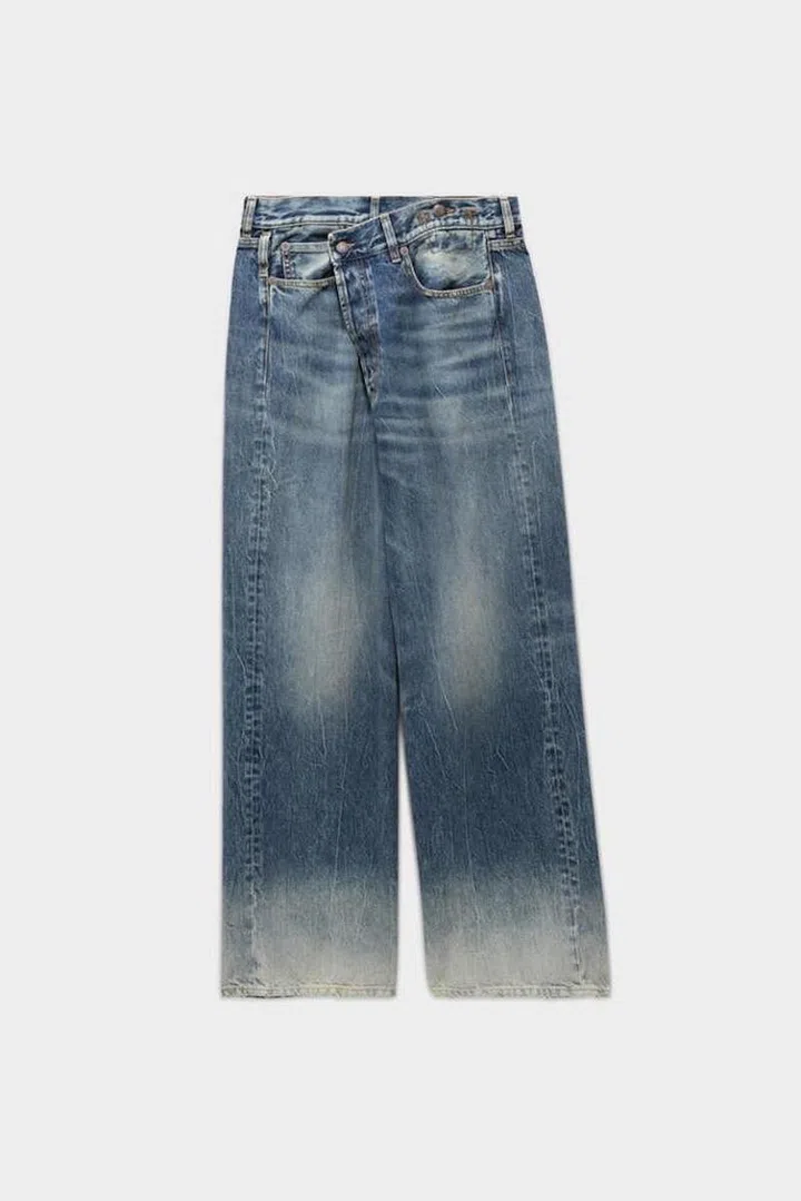 Wide Leg Crossover Jean - Kelly With Fading Hem, $870, R13