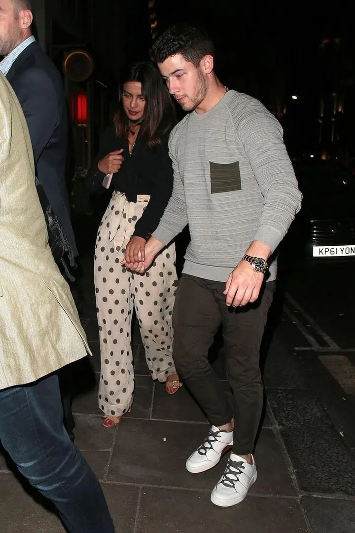 Chopra and Jonas in London on July 17, the night before her birthday.
Photo: Getty