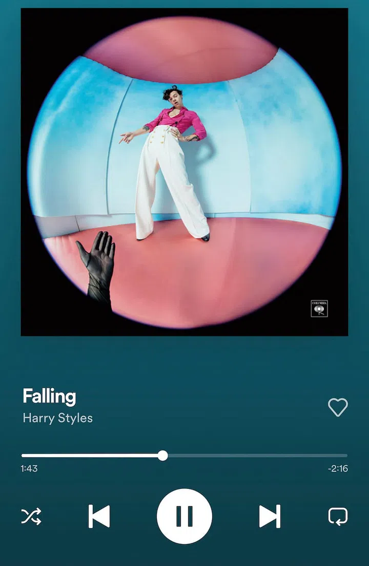 “Falling” by Harry Styles on Spotify