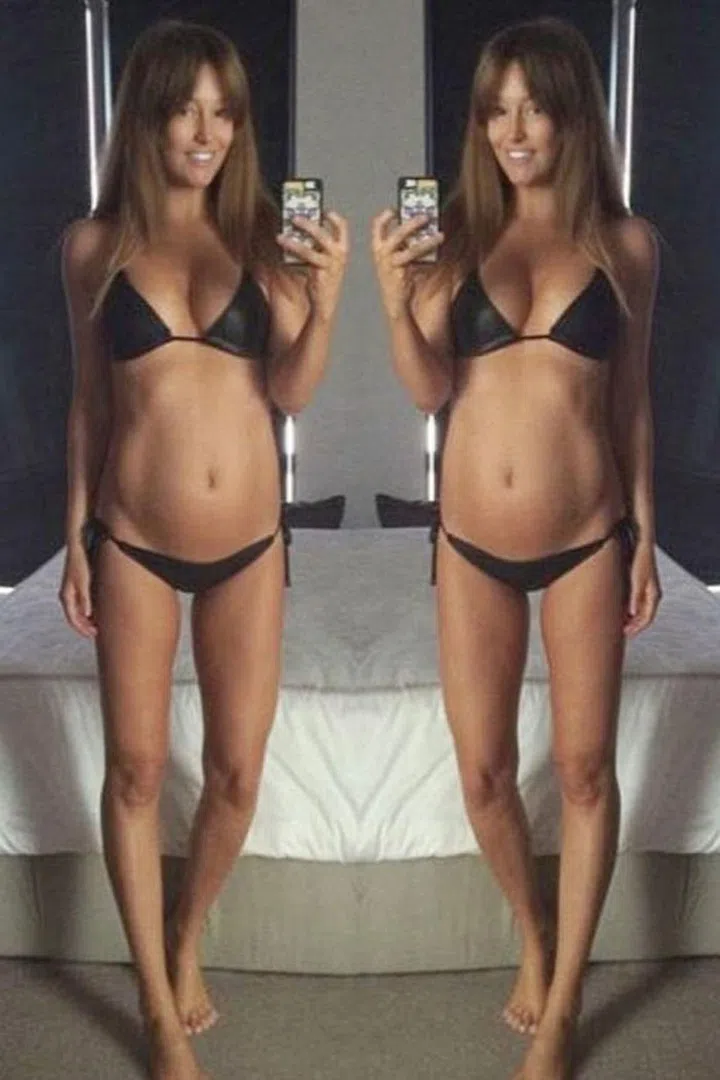 Back in 2014, the Australian model was pleased to share this IG snap of a bikini that fit just-so below her belly. Photo: Erin Mcnaught