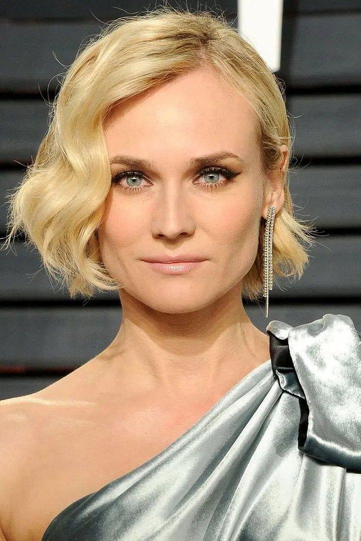 Diane Kruger glams up a short cut with wavy pieces framing her face. Photo: Getty 