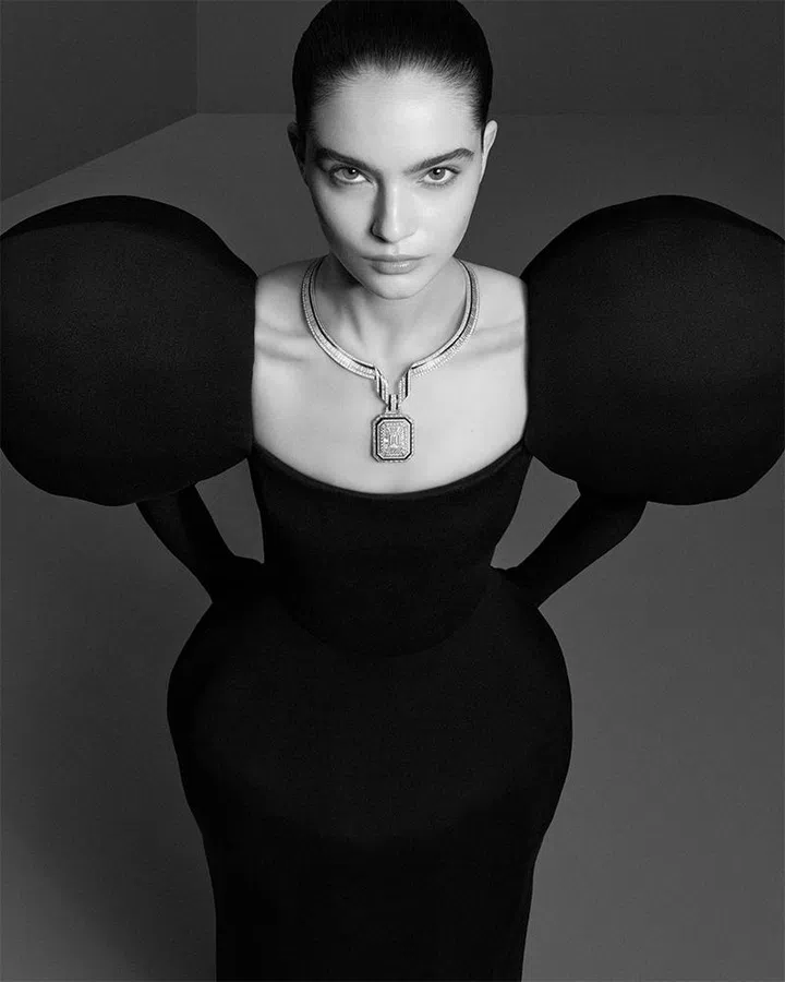 best high jewellery collections of 2026 | model wearing boucheron historie de style address necklace