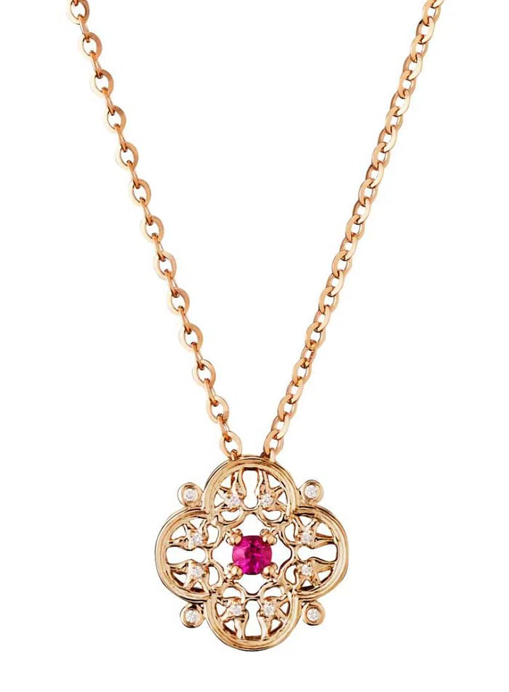 Floral Ruby Pendant, $900
