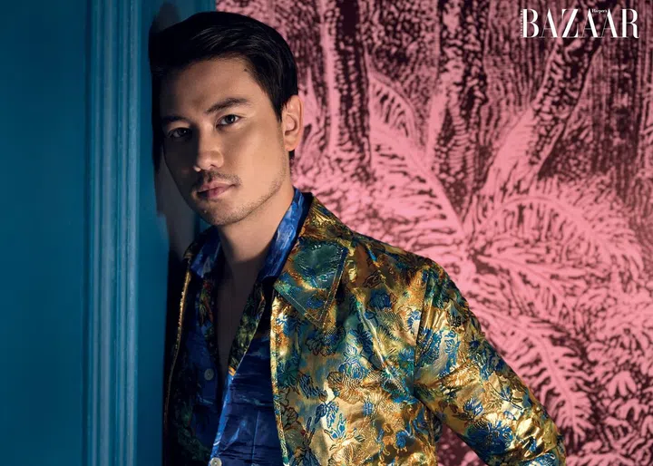 Jacket and shirt, both from Gucci. (Photo: Wee Khim)