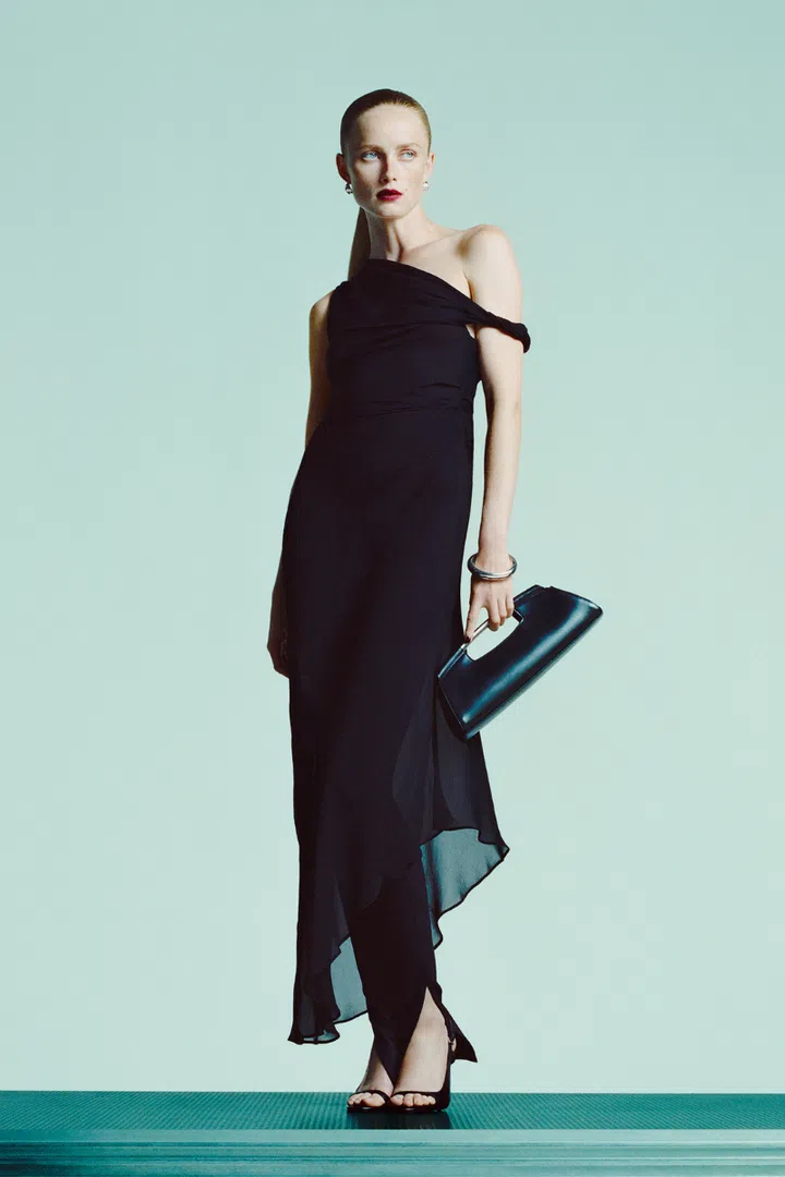 mango black dress party dressing