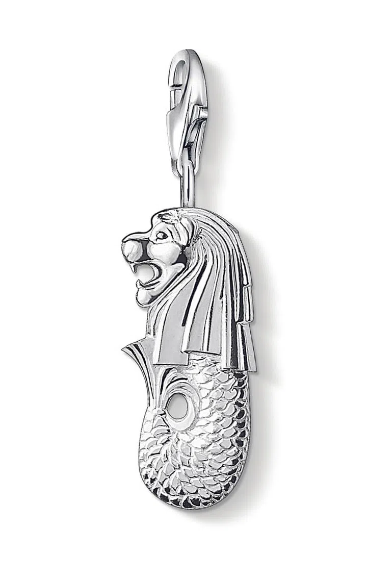 Charm pendant „Merlion“ with lobster clasp, $64