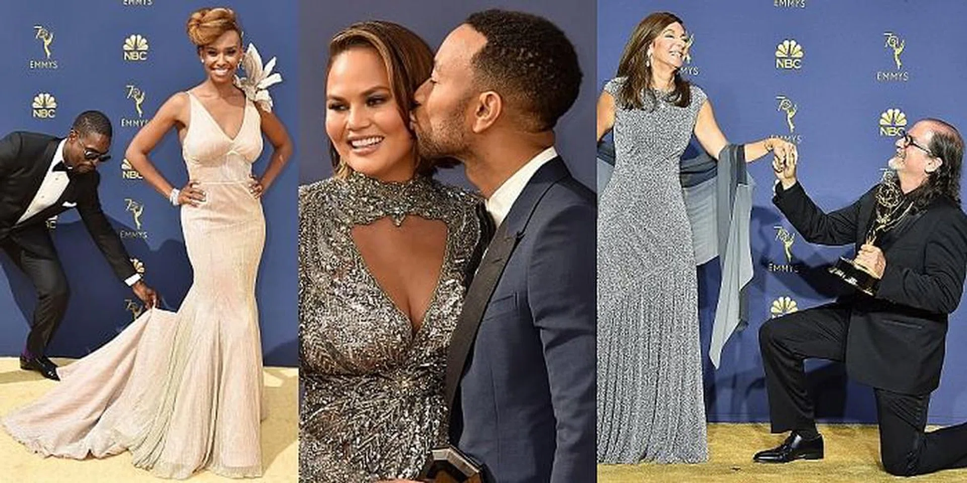 NBC's 70th Annual Primetime Emmy Awards Celebrities Cute Couples netflix stranger things jessica biel justin timberlake proposal heidi klum ricky martin millie bobby brown john legend chrissy teigen