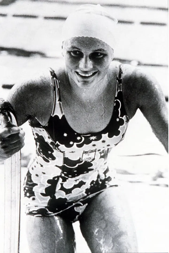 Australian Bronze medalist Shane Gould after setting a new world record in the 100 meter freestyle race. Photo: Getty
