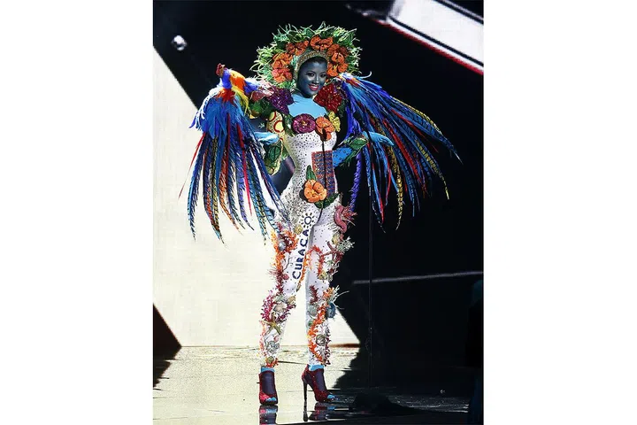 Where do we even start with this? The blue face paint for one is weird and unsettling. Photo: TPG VIP