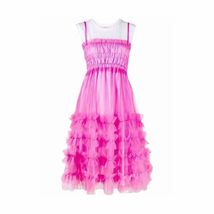 Ruched Tulle Dress, $615, P.A.R.O.S.H. at Farfetch
