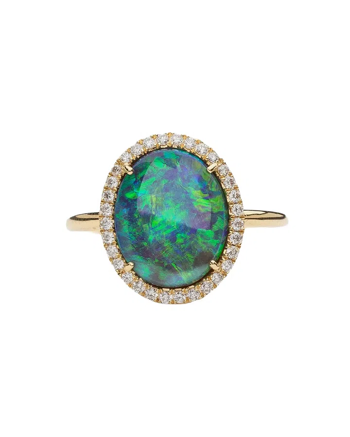 coloured gemstone engagement rings | opal we by whitebird