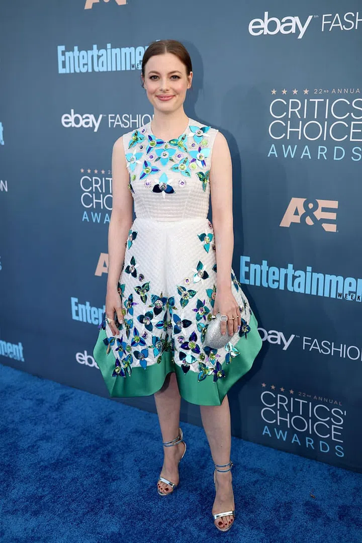 In Delpozo dress and Sophia Webster heels.
