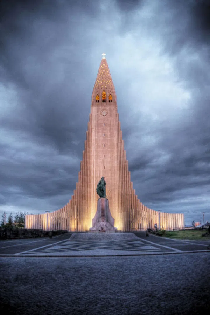 Designed to resemble the basalt lava flows found in Iceland's landscape, Hallgrímskirkja Church is visible from almost any point in Reykjavik. On a clear day, it's worth going to the observation deck at the top for breathtaking views of the city from up above. Photo: Getty