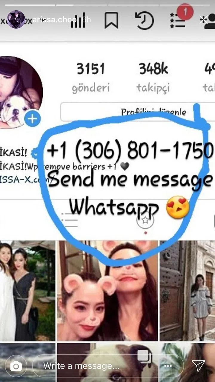 Was the hacker urging Cheo or the public to reach out to this strange number? Photo: Instagram (@arrrissa.cheo)