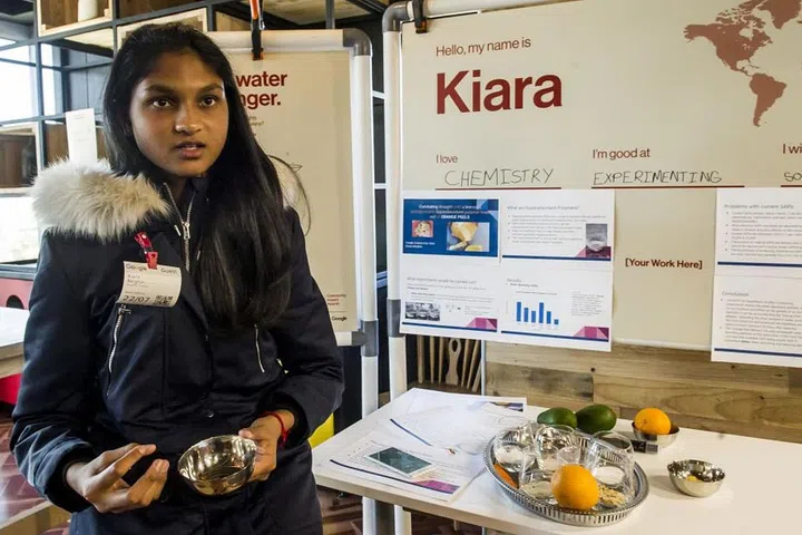 The scientist won top honours at 2016's Google Science Fair for her experiment into creating a superabsorbant polymer that could be sprinkled over dirt to make it store water like nappies. She found environmentally friendly fruits such as avocados and oranges could become polymers when UV light and heat is applied in certain quantities. 