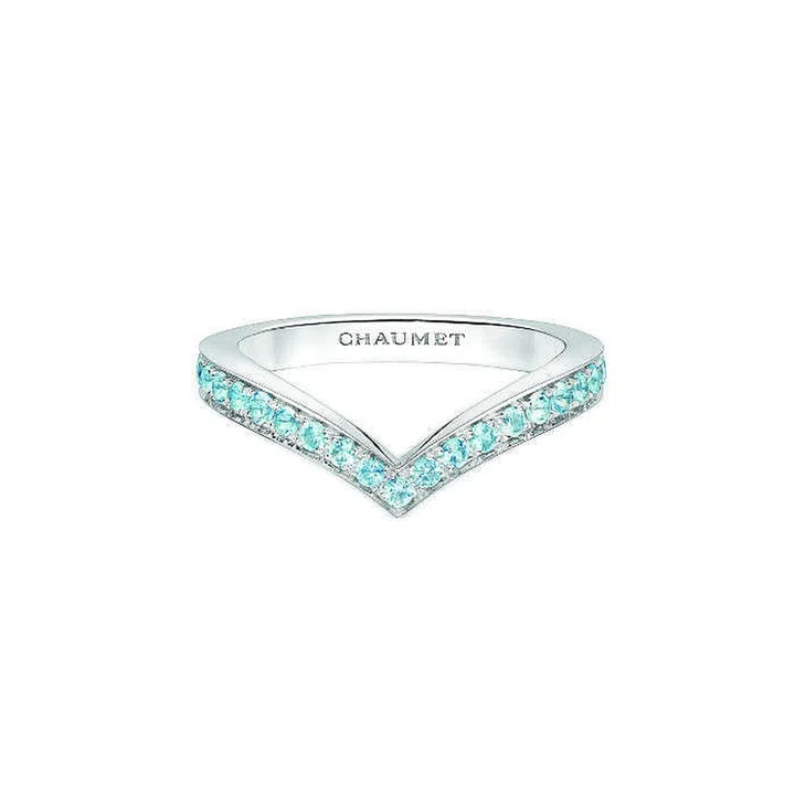 White gold and aquamarine, $4,570