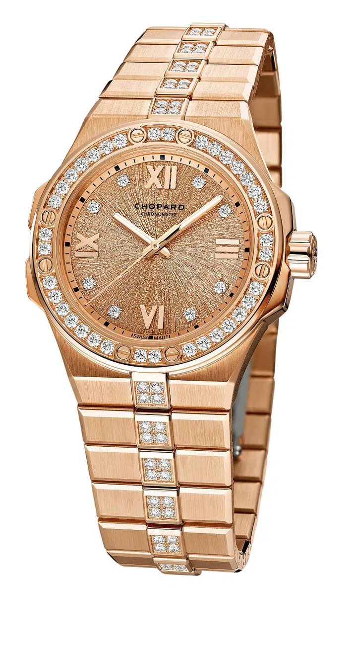 Ethical rose gold and diamond Alpine Eagle watch, $66,600. Photo: Chopard