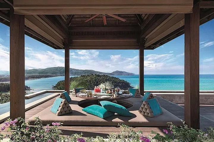 The expansive views of the ocean as seen from the sala where breakfast is served. Photo: Layan Residences by Anantara