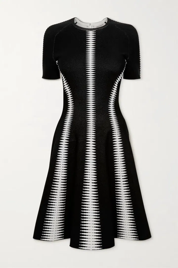 Jacquard-Knit Dress, $3,781, Alexander McQueen at Net-a-Porter
