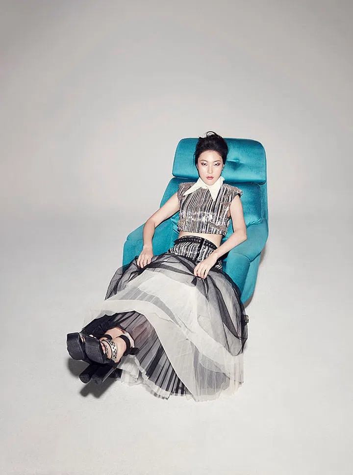First runner-up: Le Hoang Son

Son’s shimmering Swarovski crystals set against black are meant to evoke starry skies and glinting city lights in the night. The designer has a fascination with darkness, envisioning it as a kind of armour in which his women come alive.